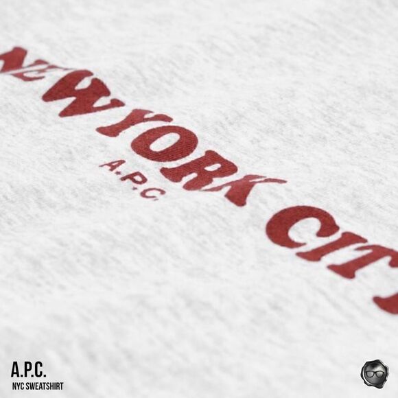 A.P.C. U.S. NEW YORK CITY GRAPHIC SWEATSHIRT IN GREY / GRIS CHINE - Picture 8 of 9